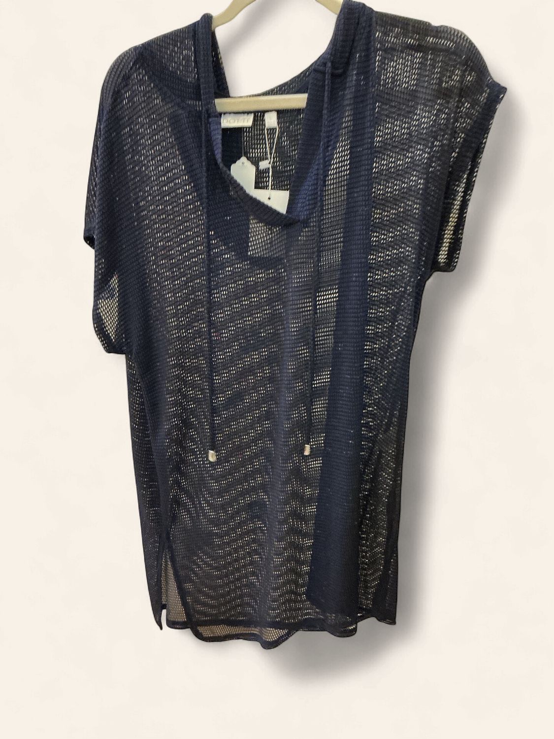 Navy|See thru hoodie