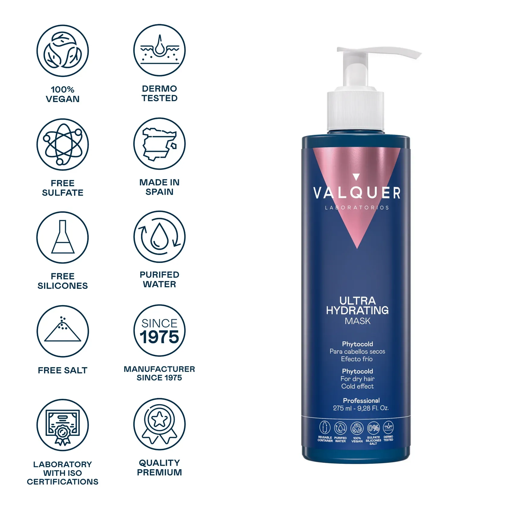 Valquer Mask Glacial Ultrahidratante 275 ml – Cabello hidratado y nutrido