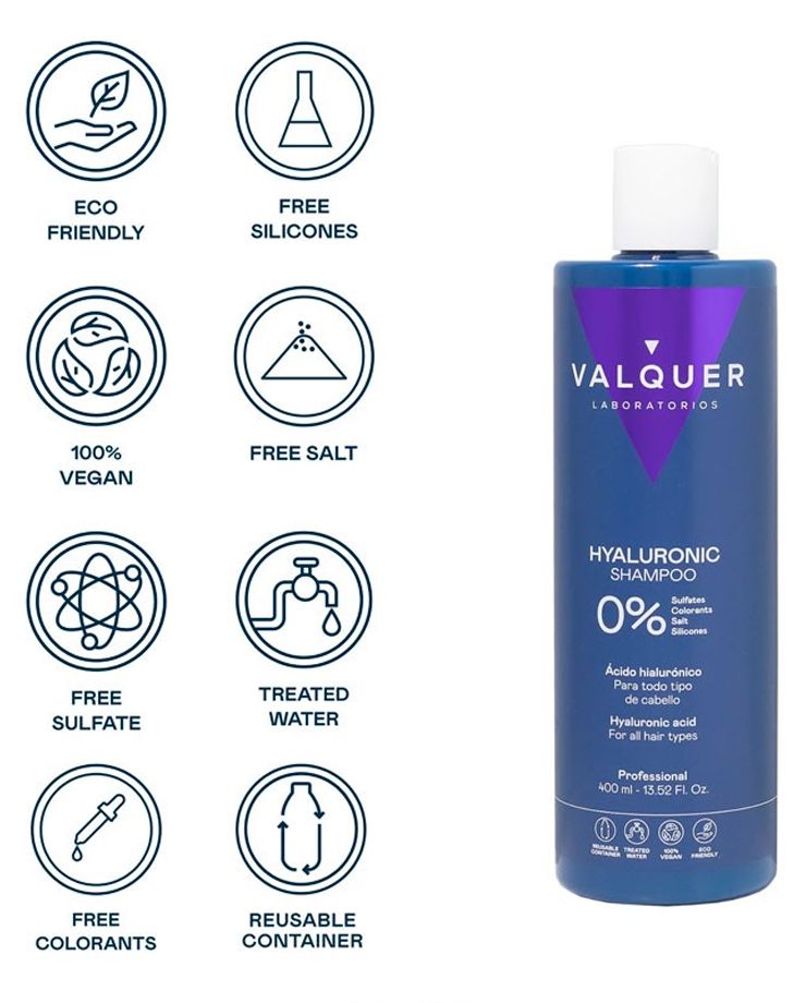 Valquer Champú Hialurónico 0% 400 ml