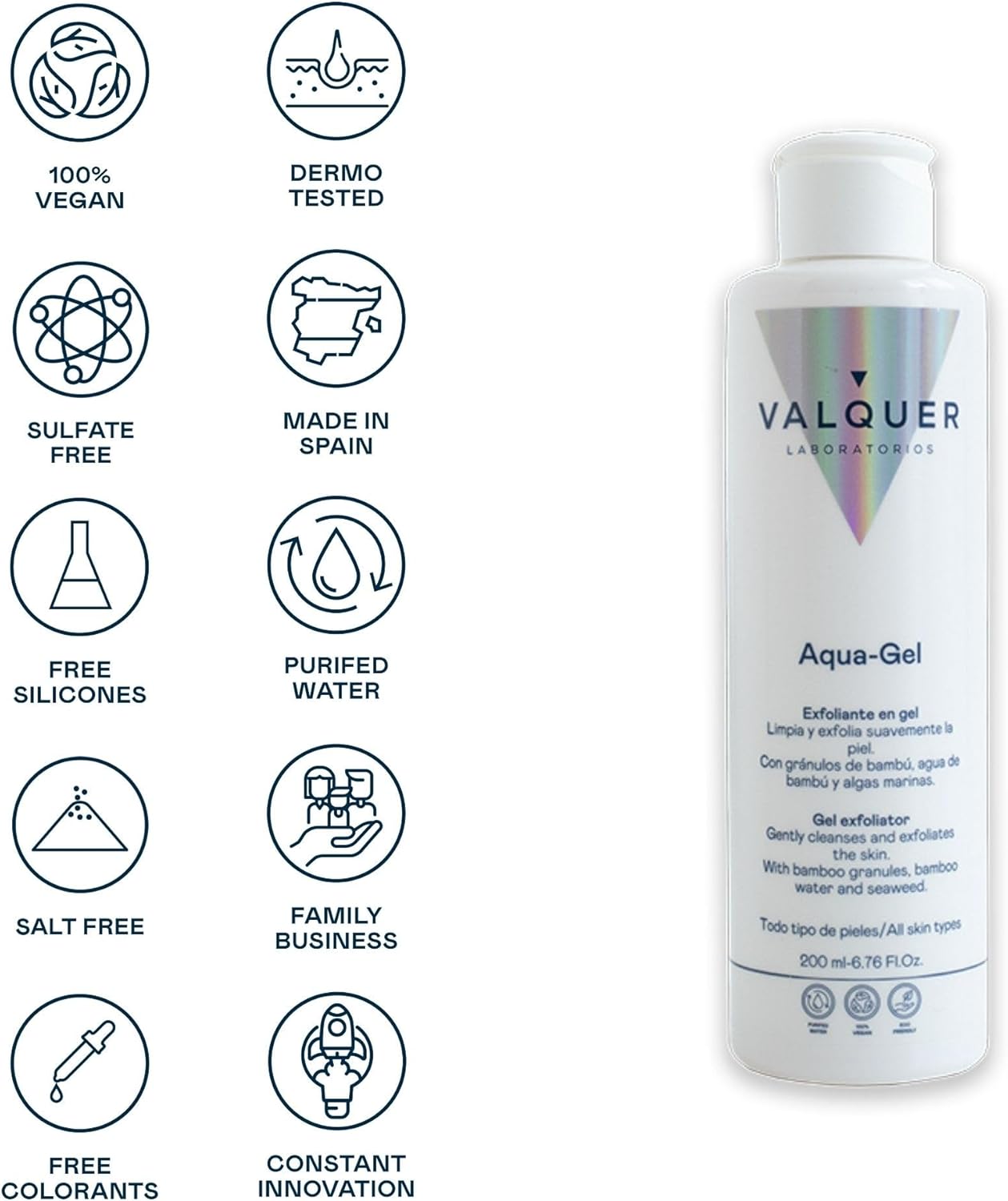 Valquer Exfoliante Aqua Gel 200 ml – Piel suave y renovada