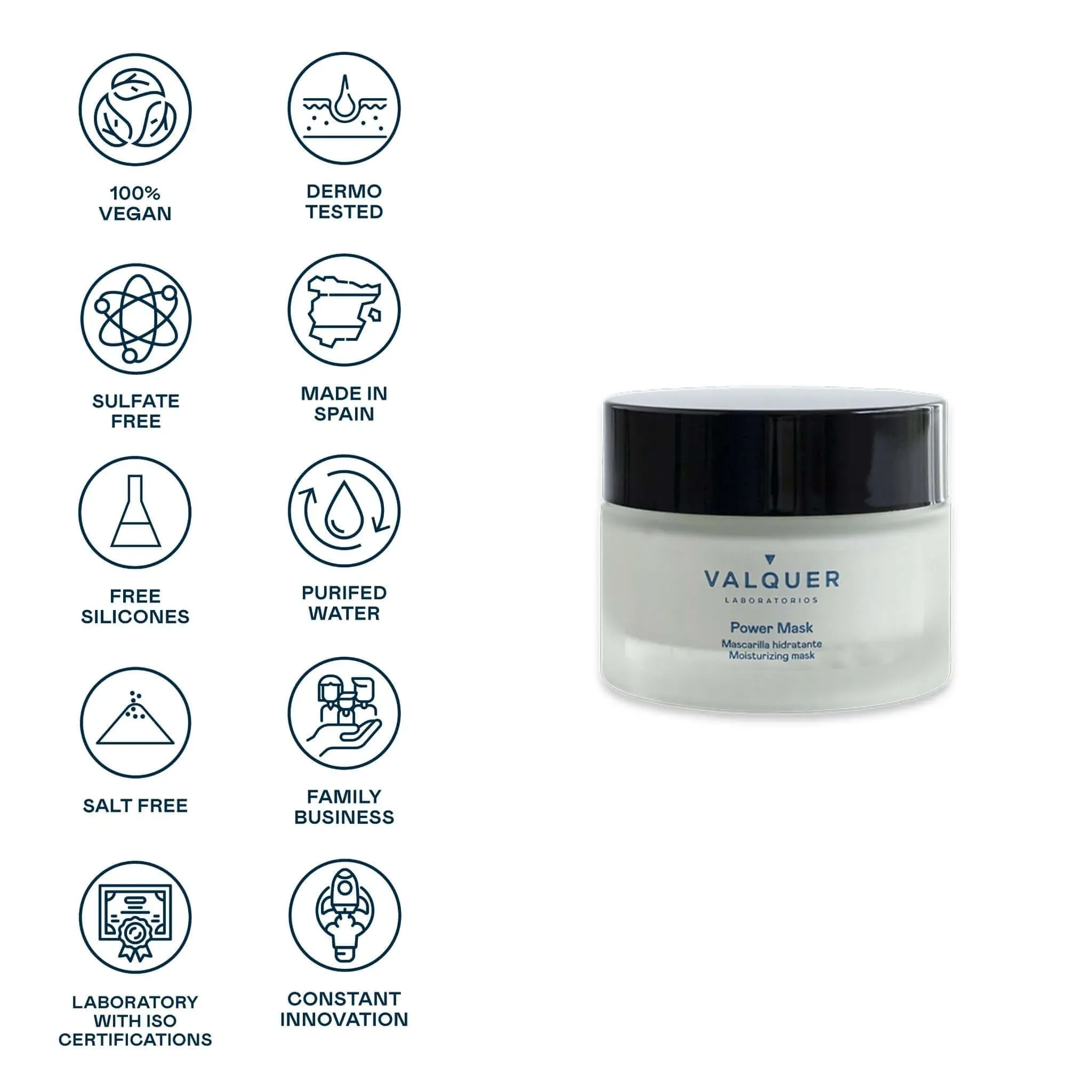 Valquer Power Mask Facial 50 ml – Piel renovada e hidratada