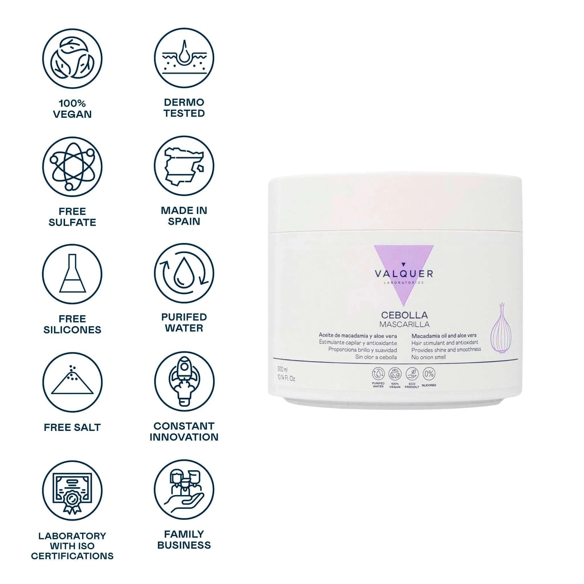 Valquer Mask Cebolla Aceite Macadamia 300ml