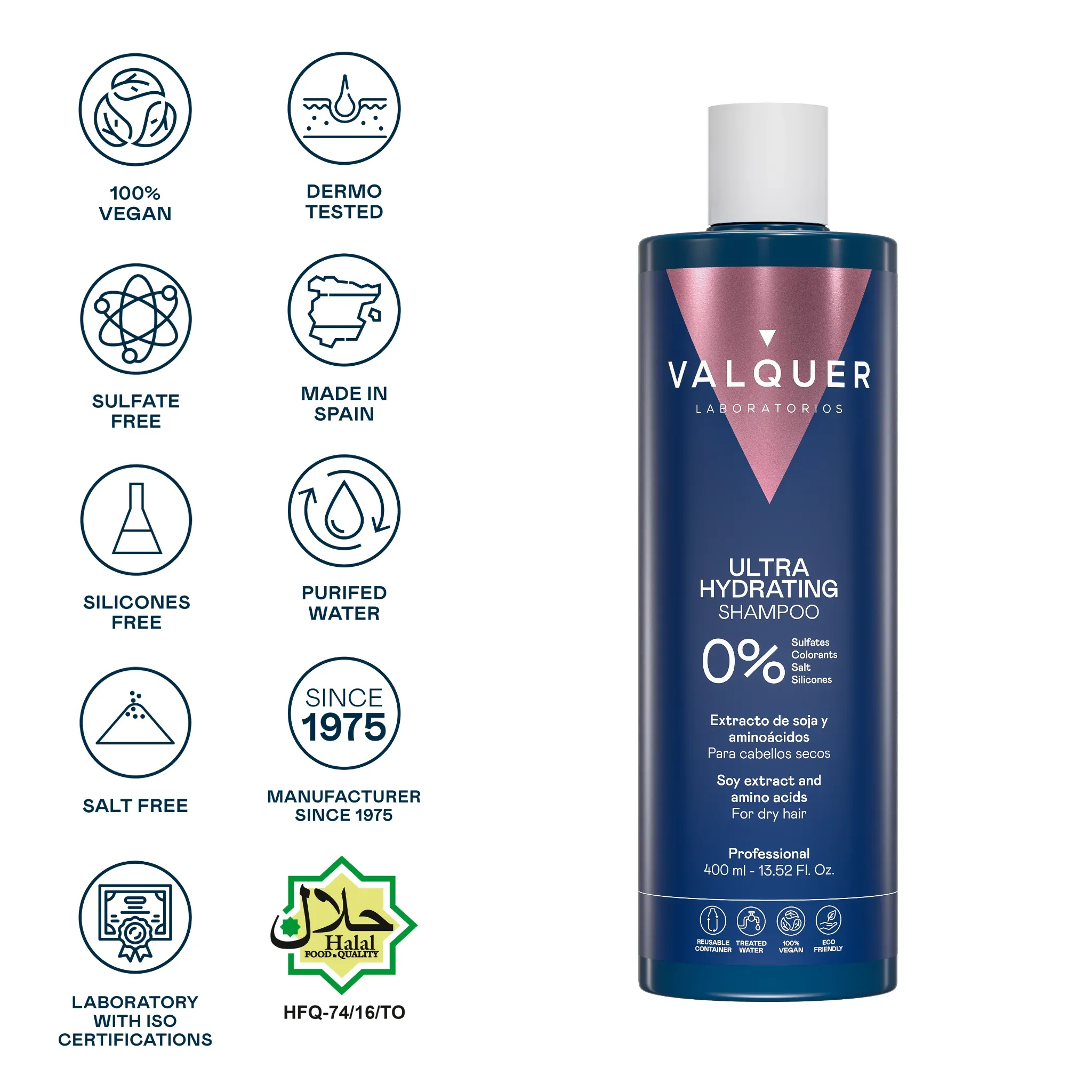 Valquer Champú Ultrahidratante 400 ml – Cabello hidratado y suave