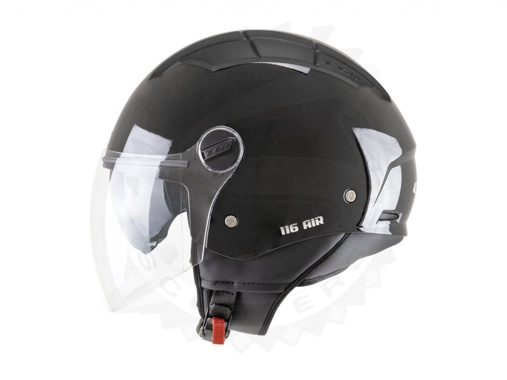 Helm demi jet CGM 116A AIR MONO zwart glans (dubbel vizier)