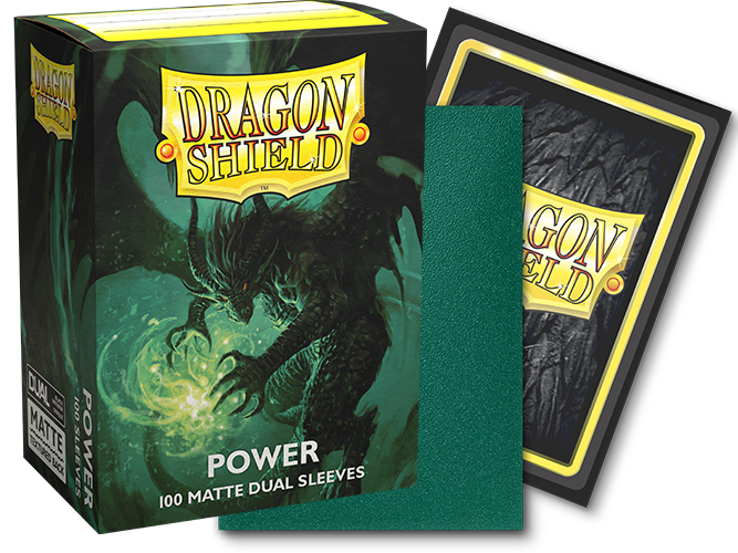 DRAGON SHIELDS 100ct DUAL MATTE  GREEN/POWER