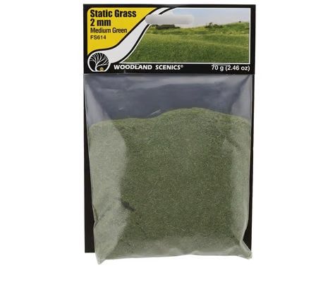 STATIC GRASS MEDIUM GREEN 2MM