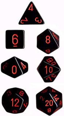 7PC OPAQUE SET BLACK W/RED