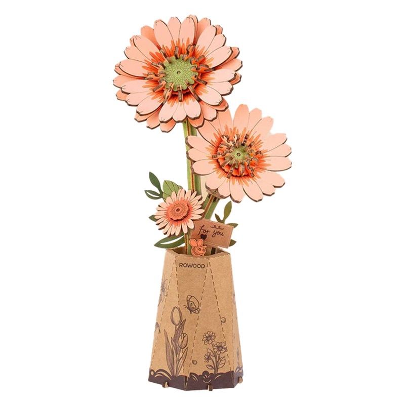 ORANGE GERBERA DAISY DIY WOOD FLOWER