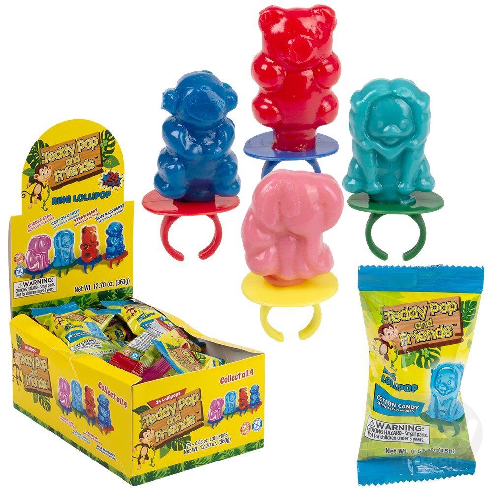 TEDDY POP + FRIENDS RING POP CANDY