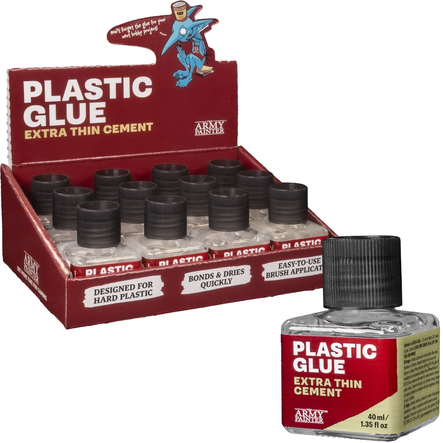 THIN PLASTIC GLUE SQUARE BOTTLE