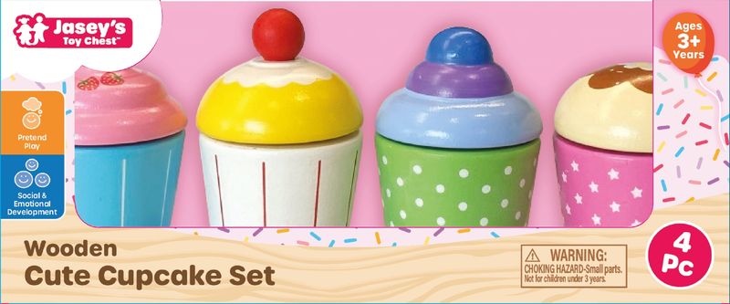 Wooden Cute Cupcake Set