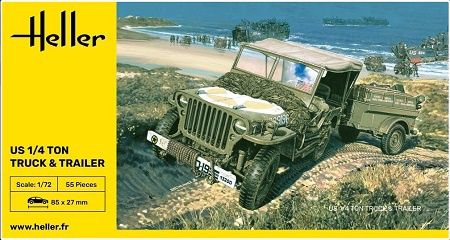 1/72 WILLYS MB US 1/4 TON TRUCK + TRAILER