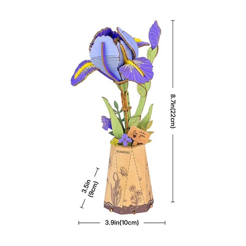 PURPLE IRIS DIY WOOD FLOWER