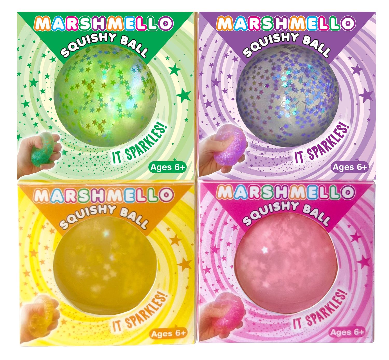 MARSHMELLO-SPARKLE SQUISHY BALL