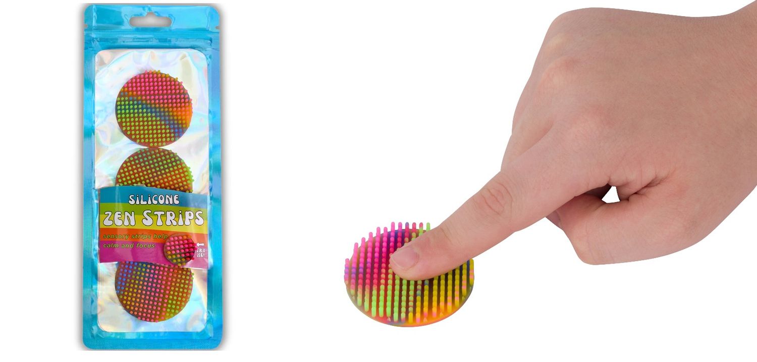SILICONE ZENSTRIPS CIRCLE NEON TEXTURED 3PK