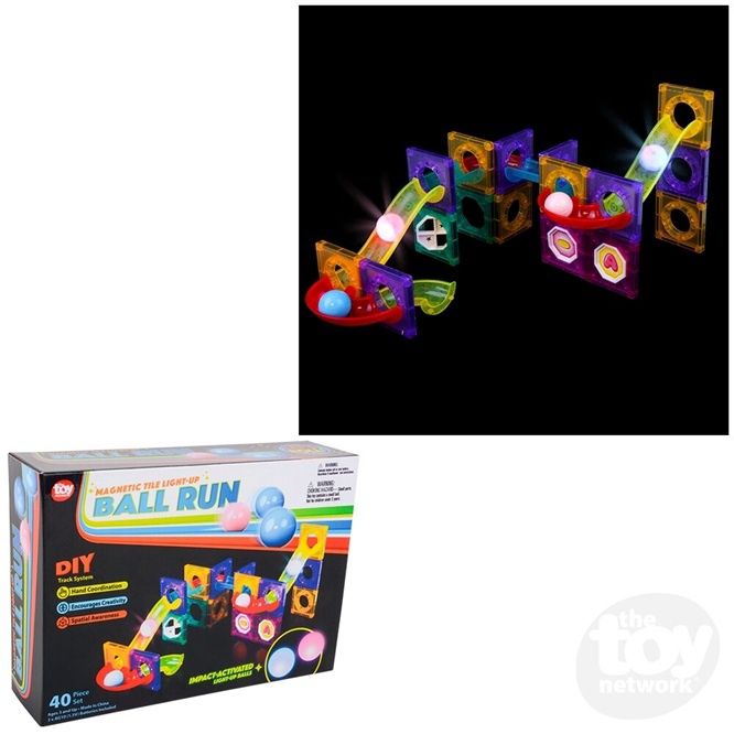 MAGNETIC TILE LIGHT-UP BALL RUN