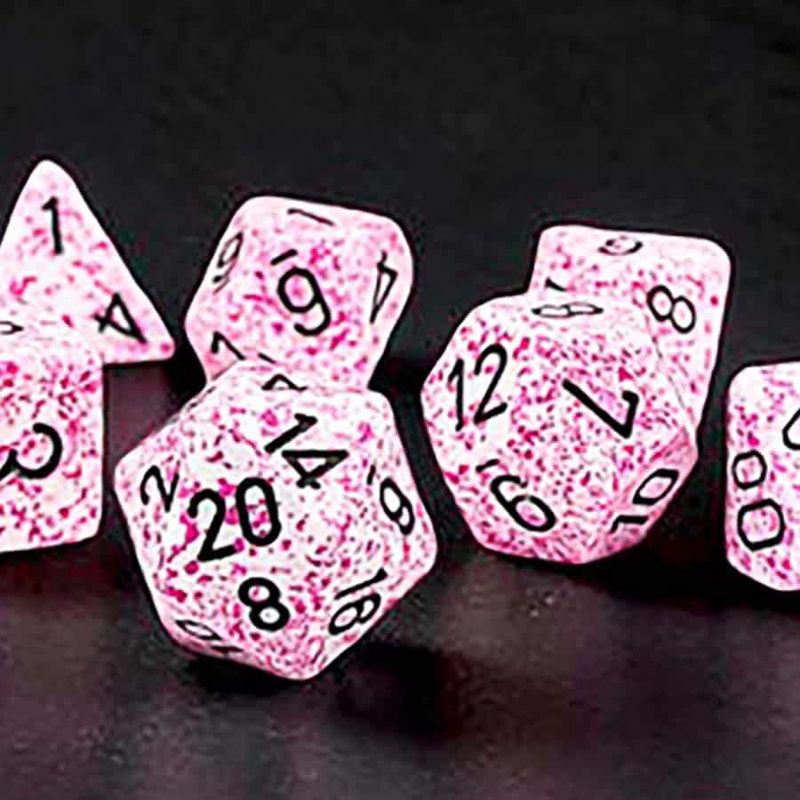 SPECKLED DICE: POLYHEDRAL 7ct PINK
