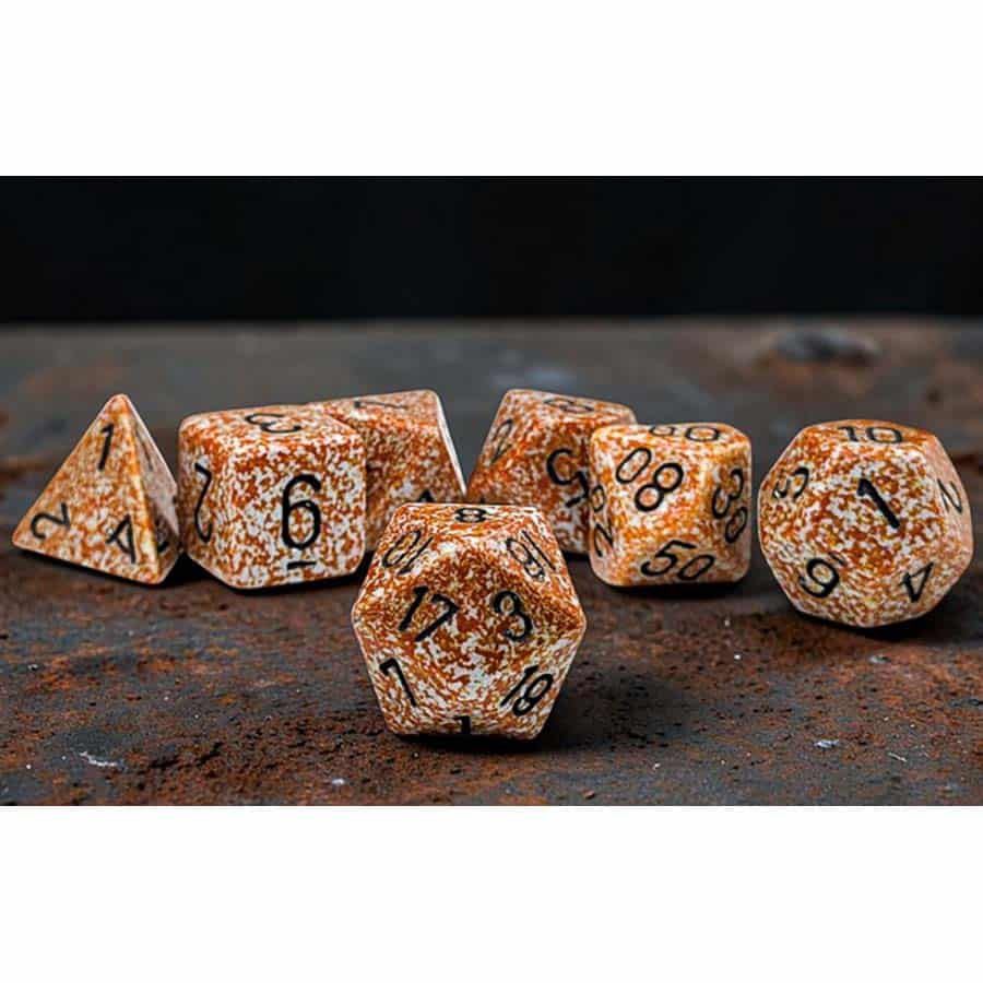 SPECKLED DICE: POLYHEDRAL 7ct RUST