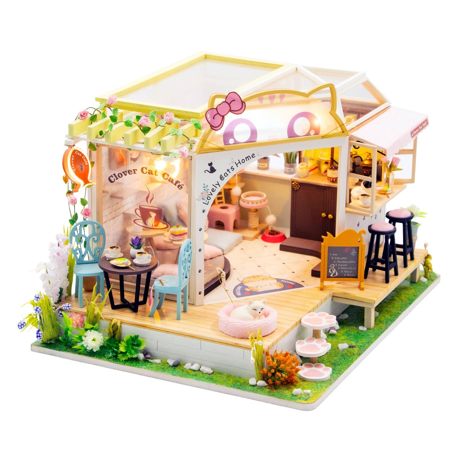 DIY Mini House Kit: Clover Cat Café