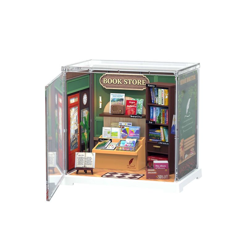 DIY Mini House Kit: Memory Book Store+Dust Cover