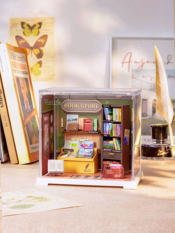 DIY Mini House Kit: Memory Book Store+Dust Cover