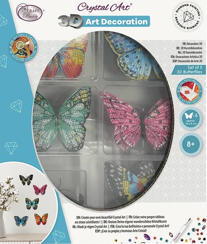 CRYSTAL ART DECO KIT: 3D BUTTERFLIES