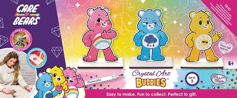 CRYSTAL ART BUDDIES: CARE BEARS 3PK