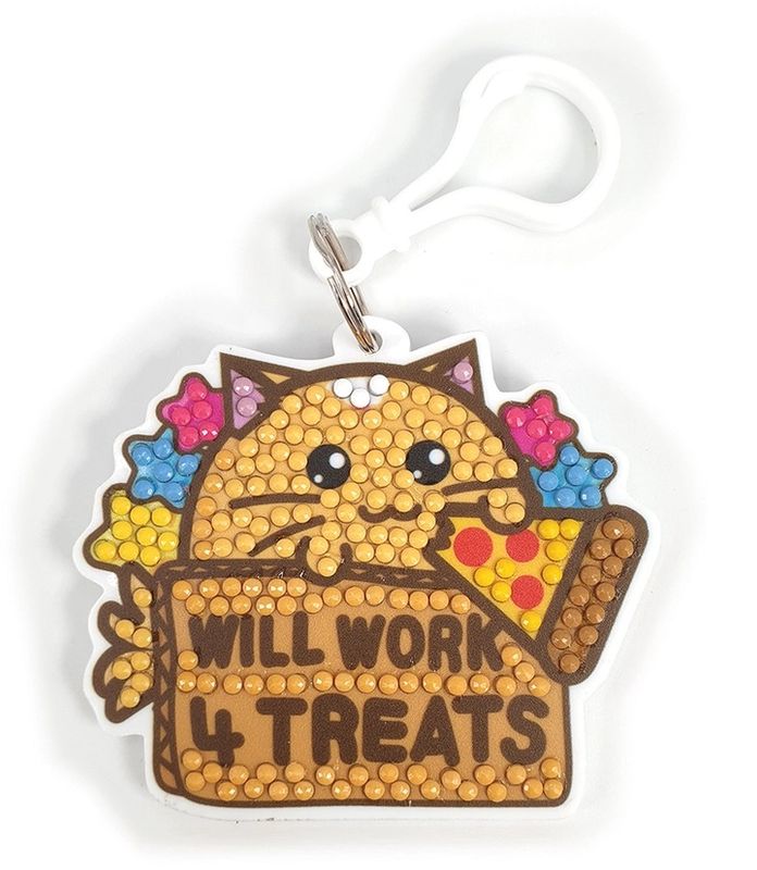 CRYSTAL ART BAG CHARMS: SASSY CAT FUZZBALLS ASST