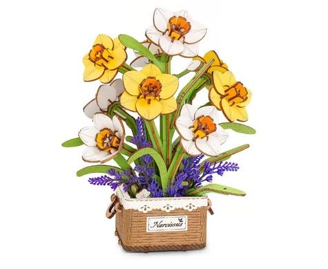 WOODEN 3D NARCISSUS DIY FLOWER BOUQUET