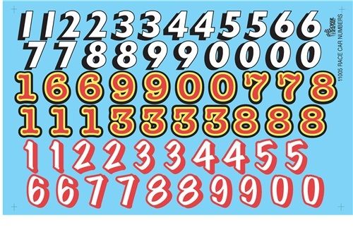 1:24 RACE CAR NUMBERS DECALS
