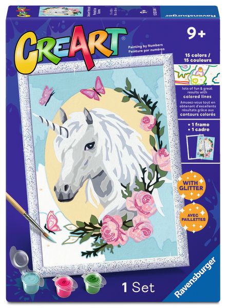 CreArt: Unicorn Portrait w/Glitter 7x10