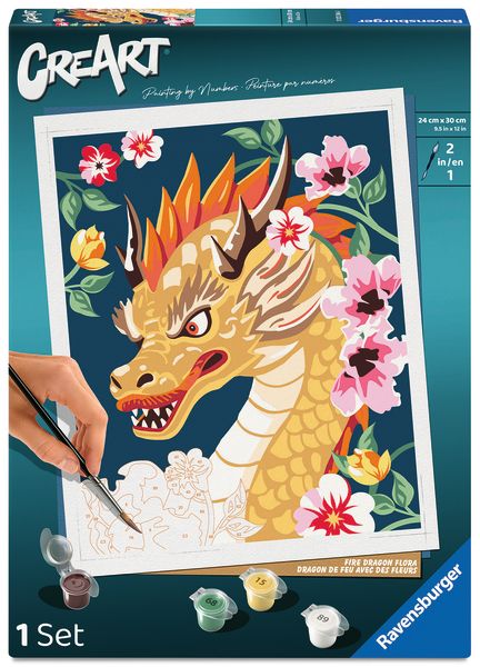 CreArt: Fire Dragon Flora 10x12