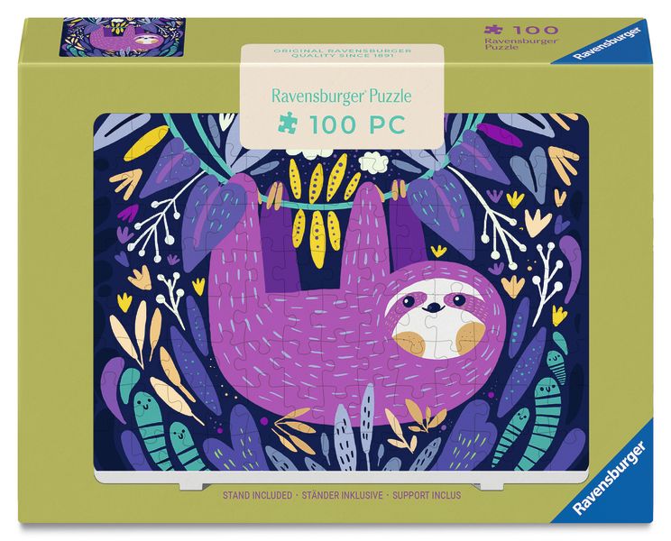 Purple Sloth Smile 100 Pc Mini Puzzle