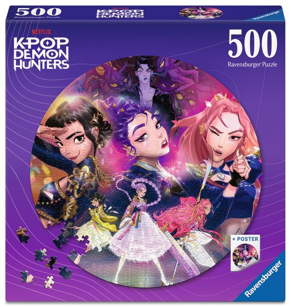 KPop Demon Hunters 500 pc Round Puzzle