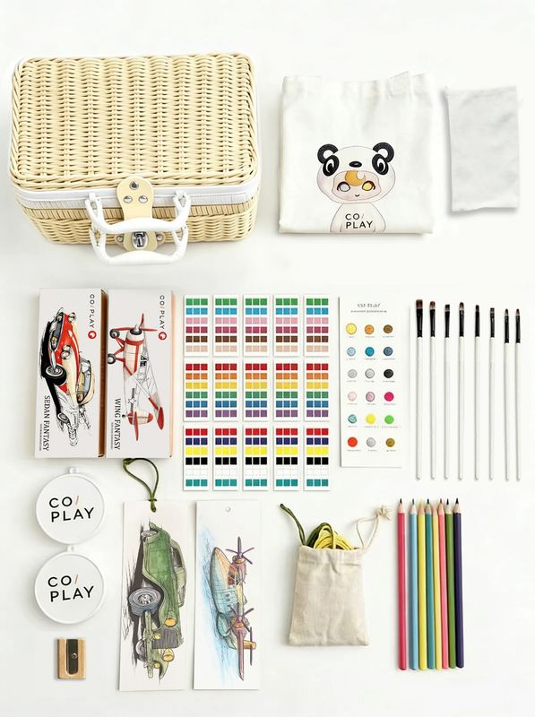 TRAVEL+ADV BOOKMARK ART PARTY DLX BASKET