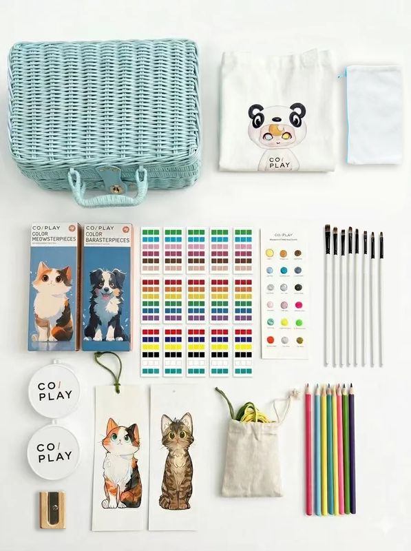 MEOW+BARK BOOKMARK ART PARTY DLX BASKET