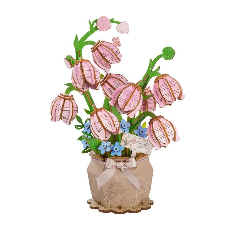 PINK LILY OF THE VALLEY WOOD BLOOMCRAFT
