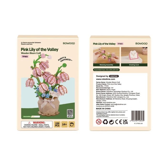 PINK LILY OF THE VALLEY WOOD BLOOMCRAFT