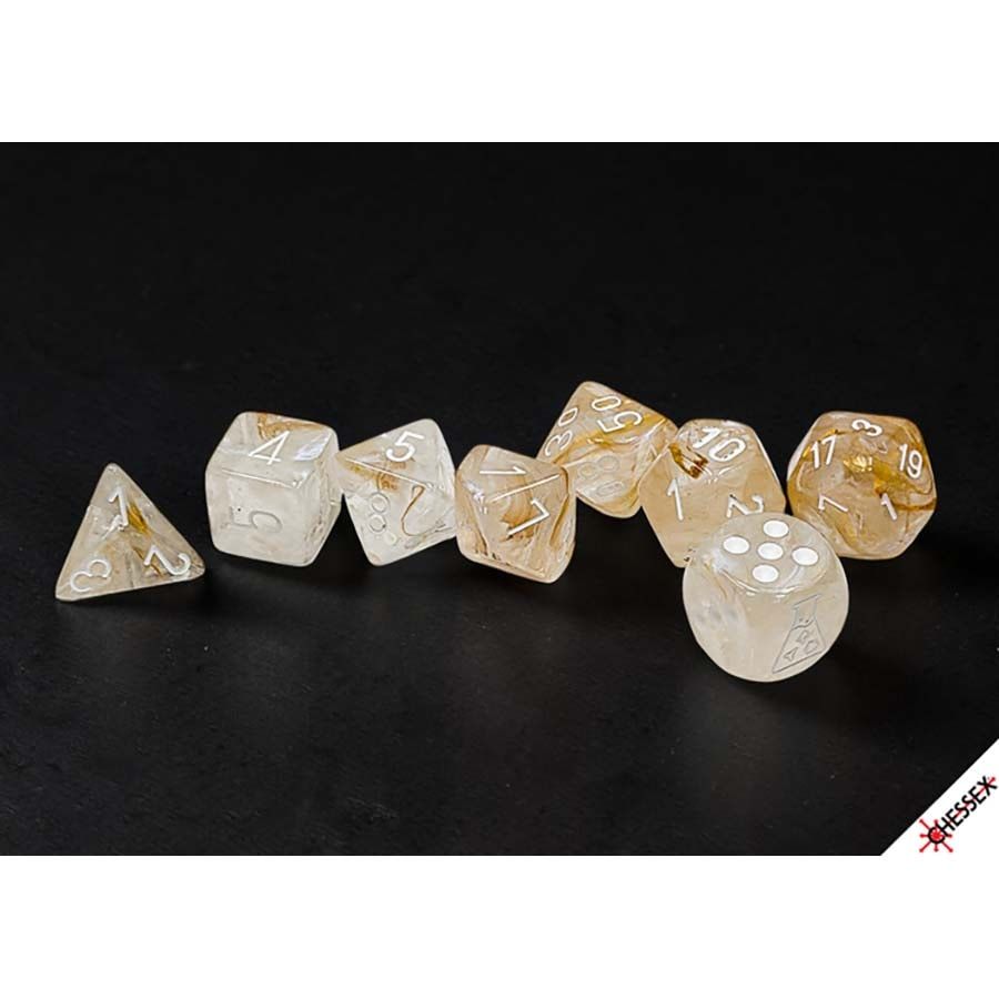 LAB DICE 7ct (SER 10): BOREALIS CHAMPAGNE/WHITE