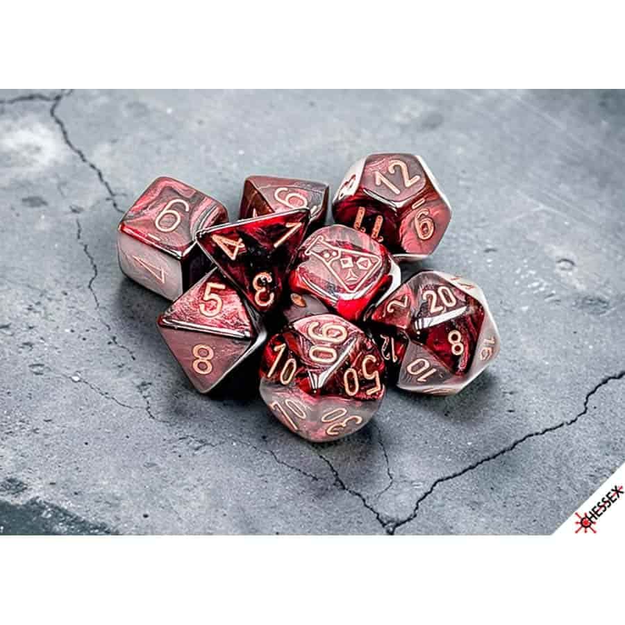 LAB DICE 7ct (SER 10): LUSTROUS GOTHIC/COPPER