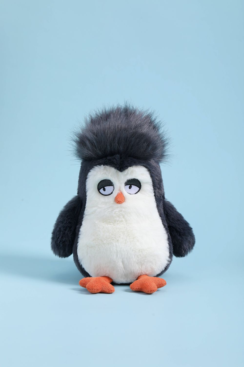 Straight Hair Penguin Weighted Plush Animal 7"