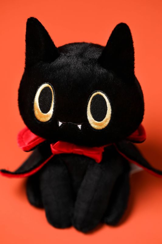 Dracula Cat Halloween Weighted Plush Animal 7"
