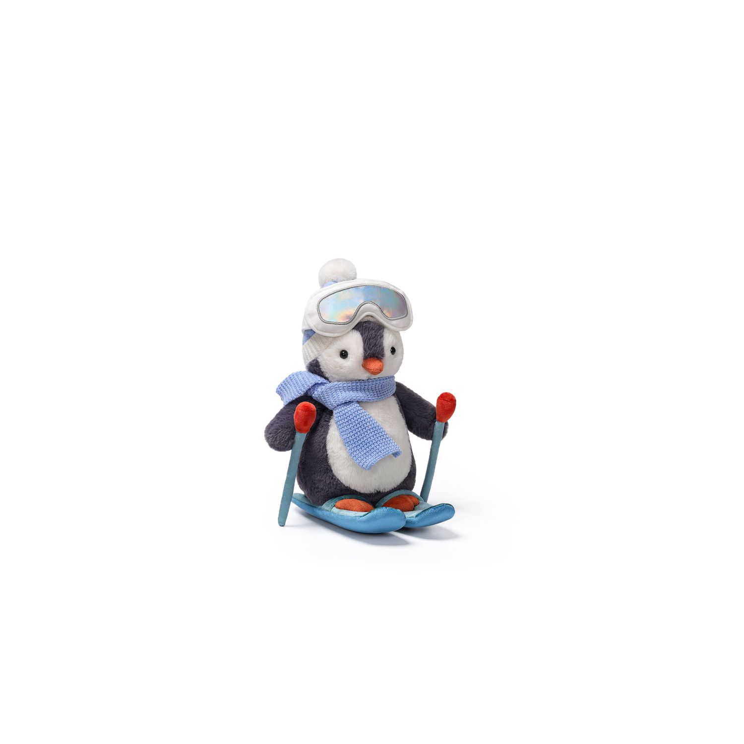 Skiing Glacier Penguin Weighted Plush Animal 10"