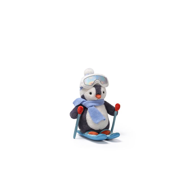 Skiing Glacier Penguin Weighted Plush Animal 10"