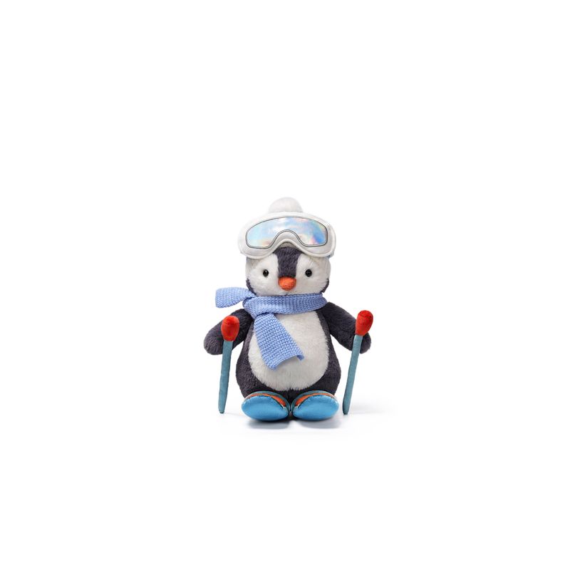 Skiing Glacier Penguin Weighted Plush Animal 10"