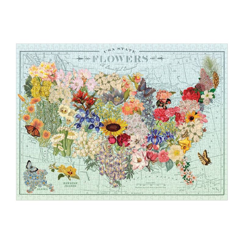 Wendy Gold USA State Flowers 1000pc Puzzle by Galison