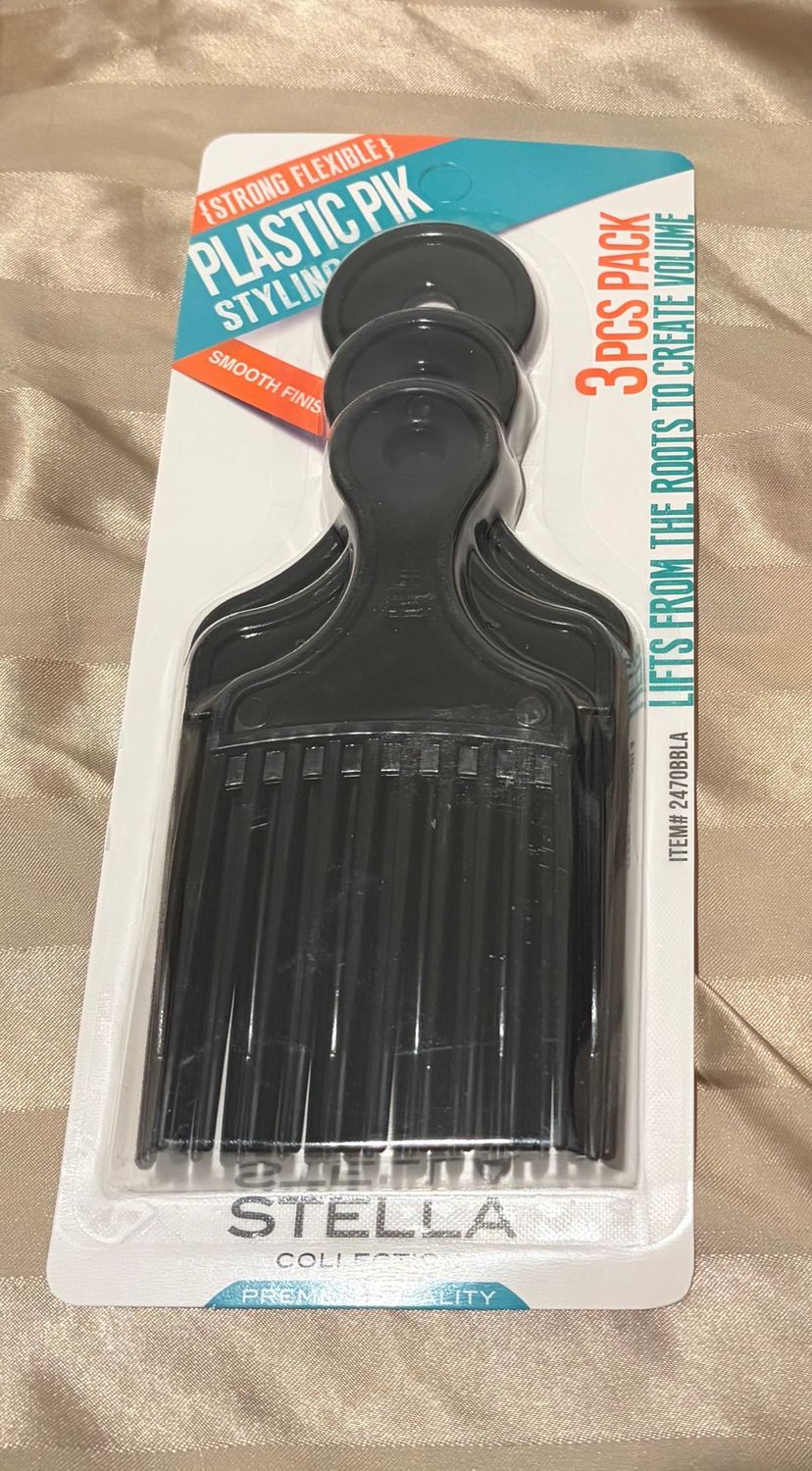 Comb-Plastic PIK comb 3 PC Black