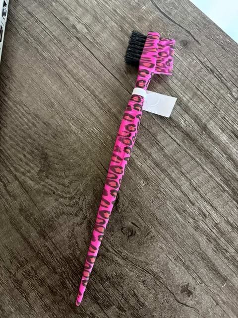 3 in 1 edge brush Leopard, 3 IN1 EDGE BRUSH: PINK LEOPARD