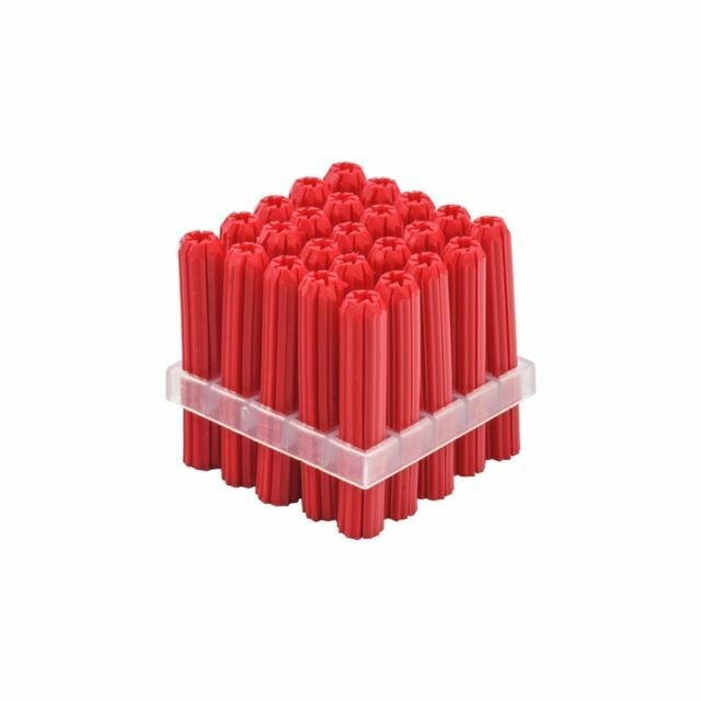 6mm X 50mm Red Wallplug 10g Tapered Point Bulk Pack - 25pc