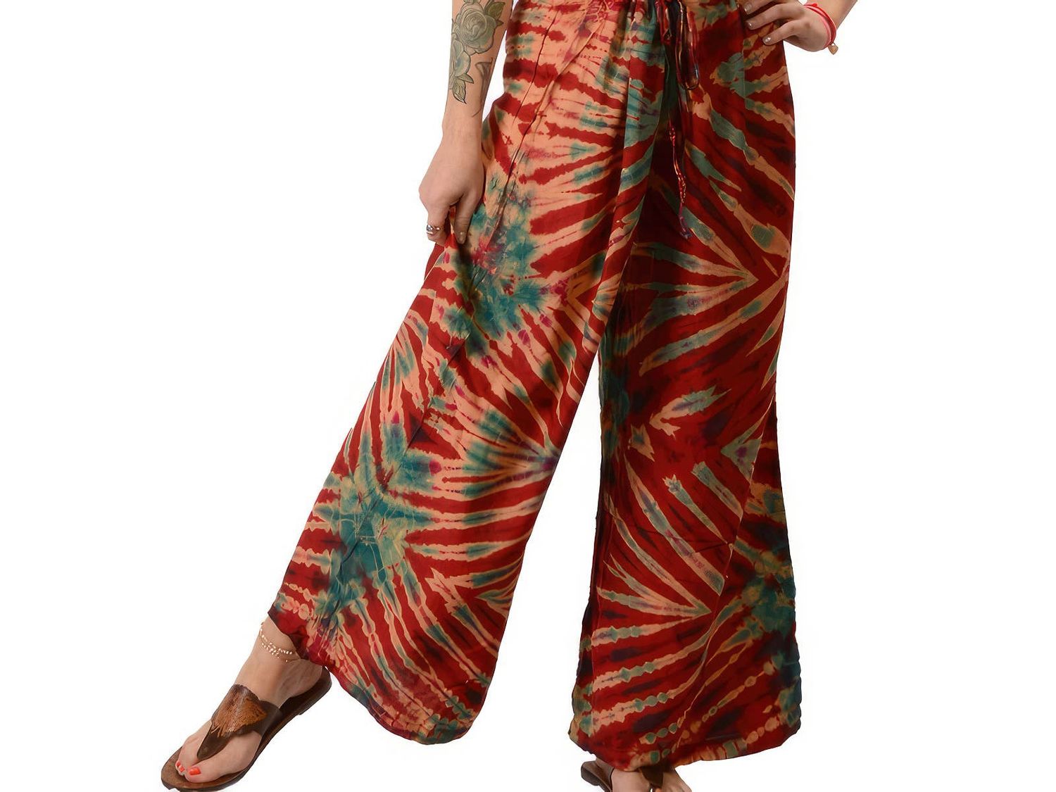 Tye Dye Rayon Flare Leg Pants